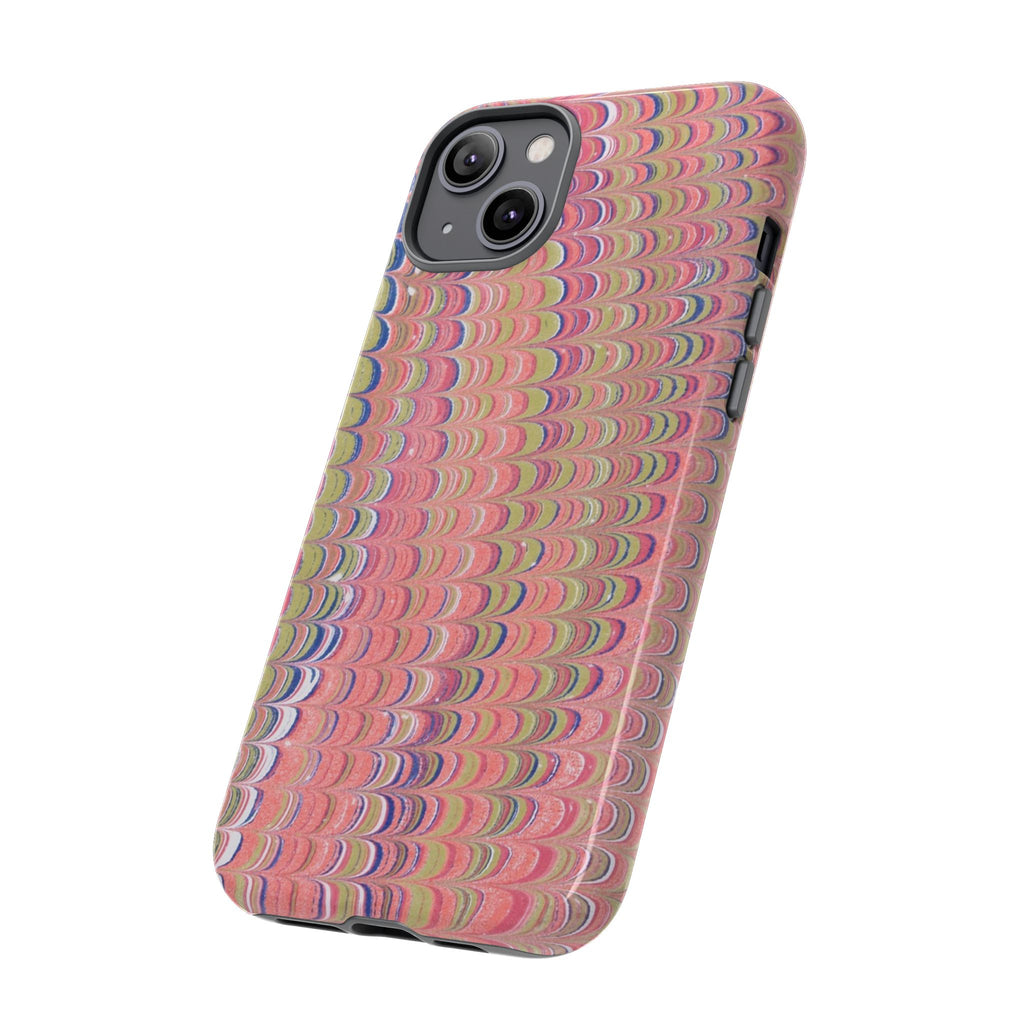 Pink Pastels Feather Marbled Vintage Design iPhone 16 + Samsung + Apple + Google - all models