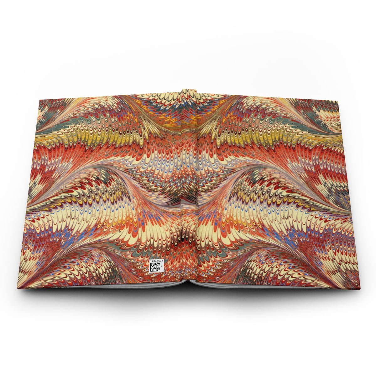Rust, Gold Swirl Marbled Hardcover Journal - 5.75" x 8" - Blank Pages