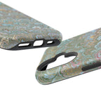 Green, Blue, + White Marbled Peacock - Dual Layer MAG SAFE Phone Case