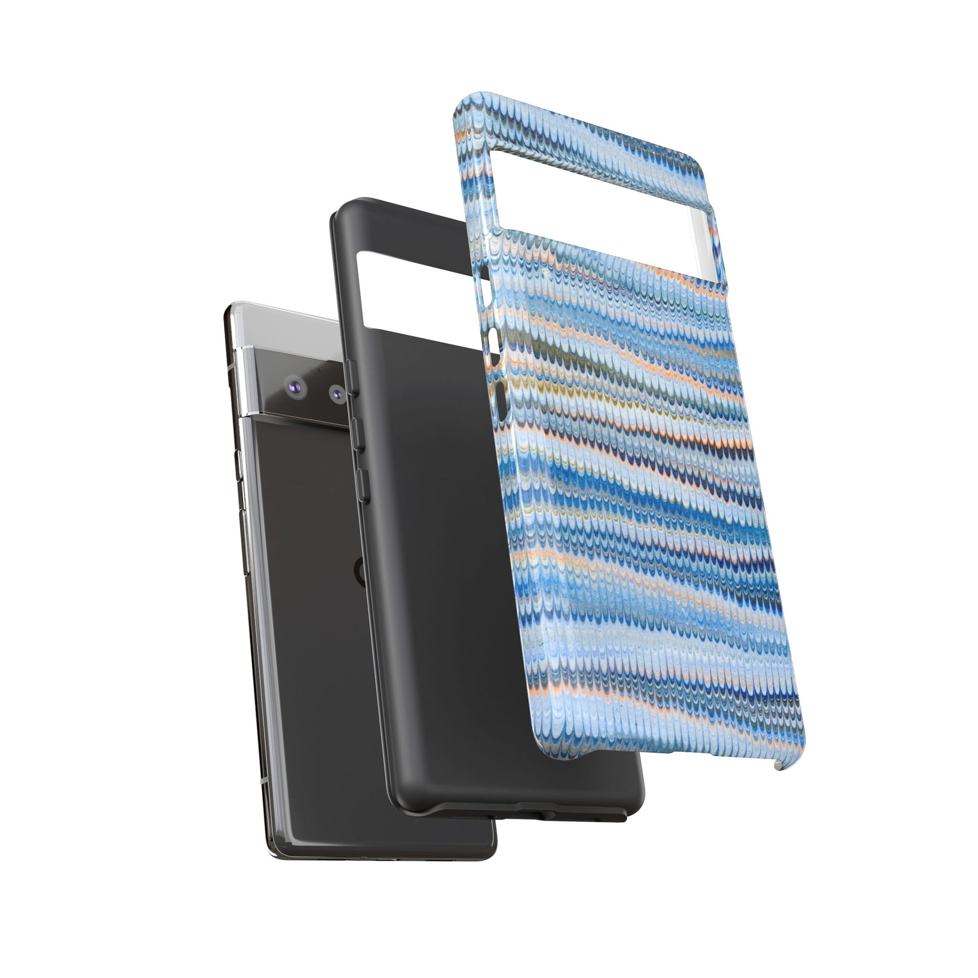 Blue Marbled Phone Cases iPhone 16 + Samsung + Apple + Google - all models, Vintage Marbled Design - Tough Cases