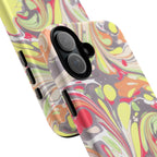 Yellow and Pink Swirl Marbled Italian Phone Case - Dual Layer - Matte or Glossy