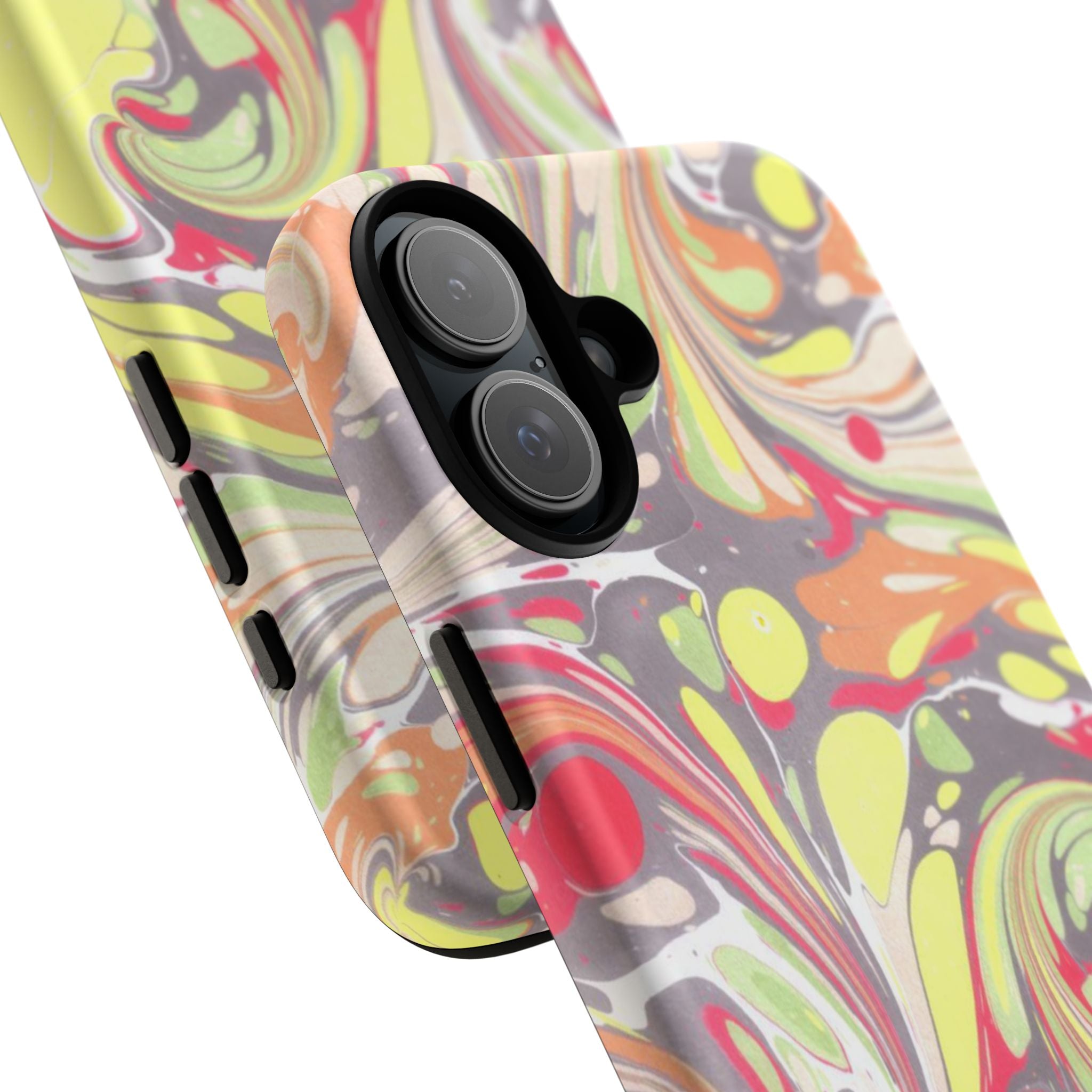 Yellow and Pink Swirl Marbled Italian Phone Case - Dual Layer - Matte or Glossy