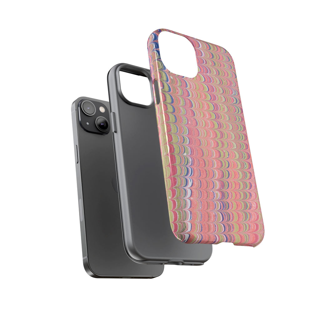 Pink Pastels Feather Marbled Vintage Design iPhone 16 + Samsung + Apple + Google - all models