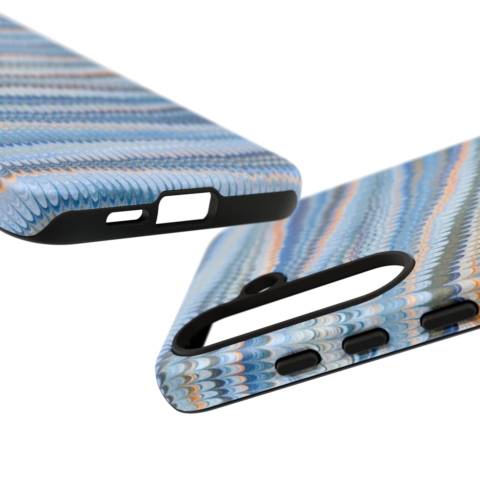 Blue Marbled Phone Cases iPhone 16 + Samsung + Apple + Google - all models, Vintage Marbled Design - Tough Cases