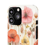 Pink Floral Pressed Flowers - Slim Case