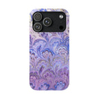 Marbled Feather Lavender + Purple Swirl - Single Layer Slim Phone Case