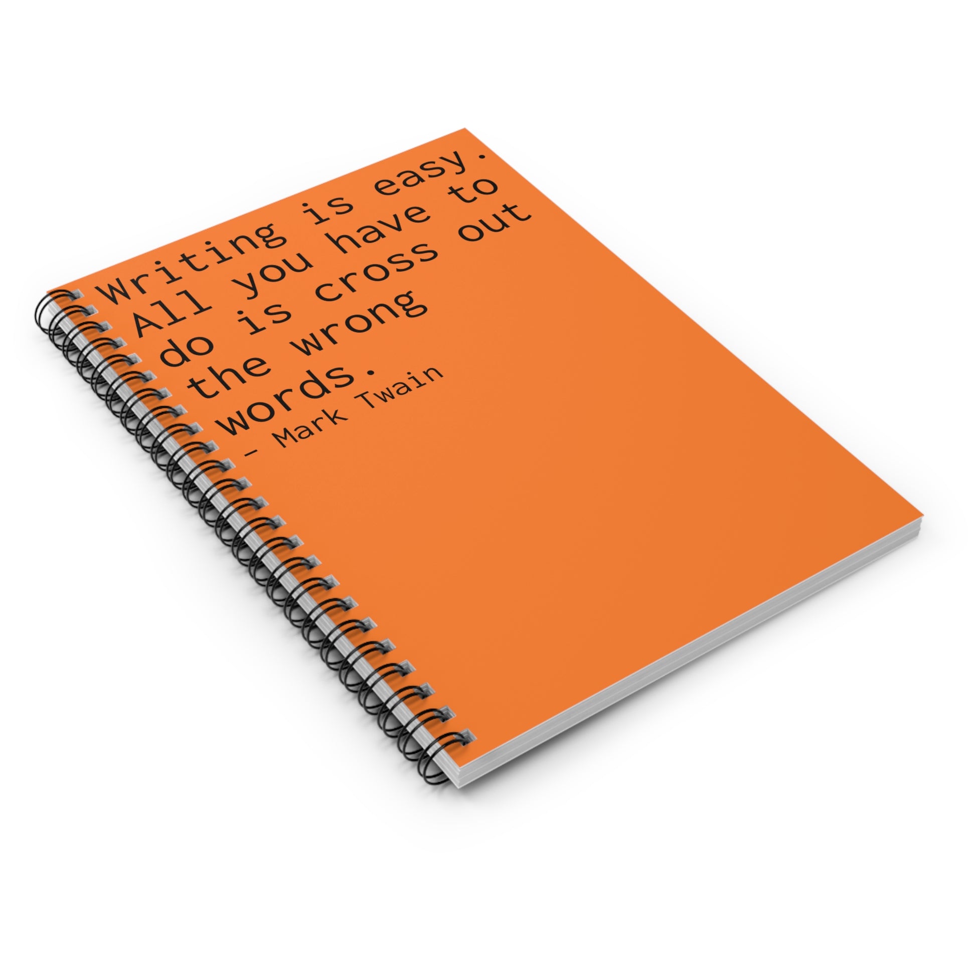 Funny Mark Twain Quote Spiral Notebook, Journal, Diary - Ruled Line - Orange