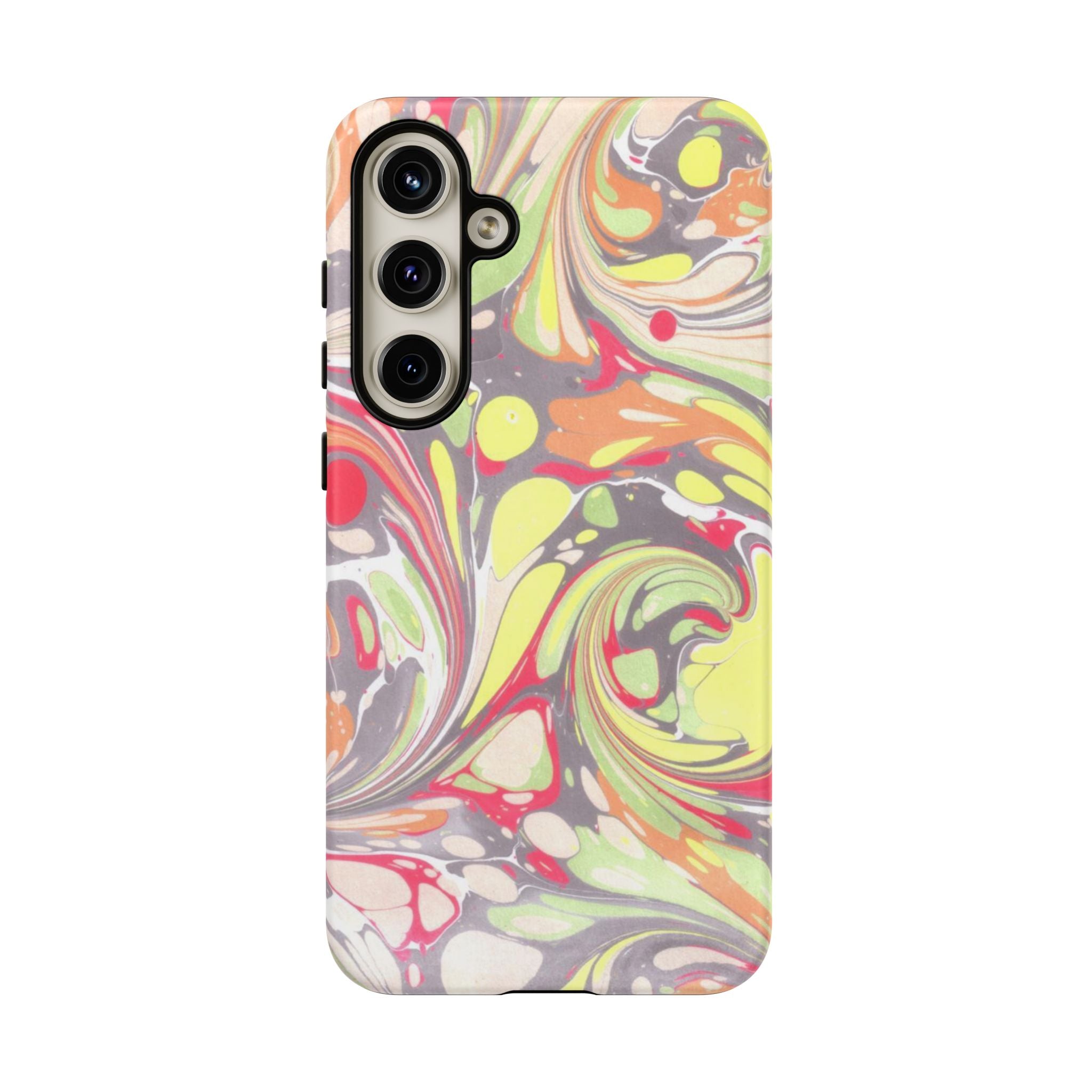 Yellow and Pink Swirl Marbled Italian Phone Case - Dual Layer - Matte or Glossy