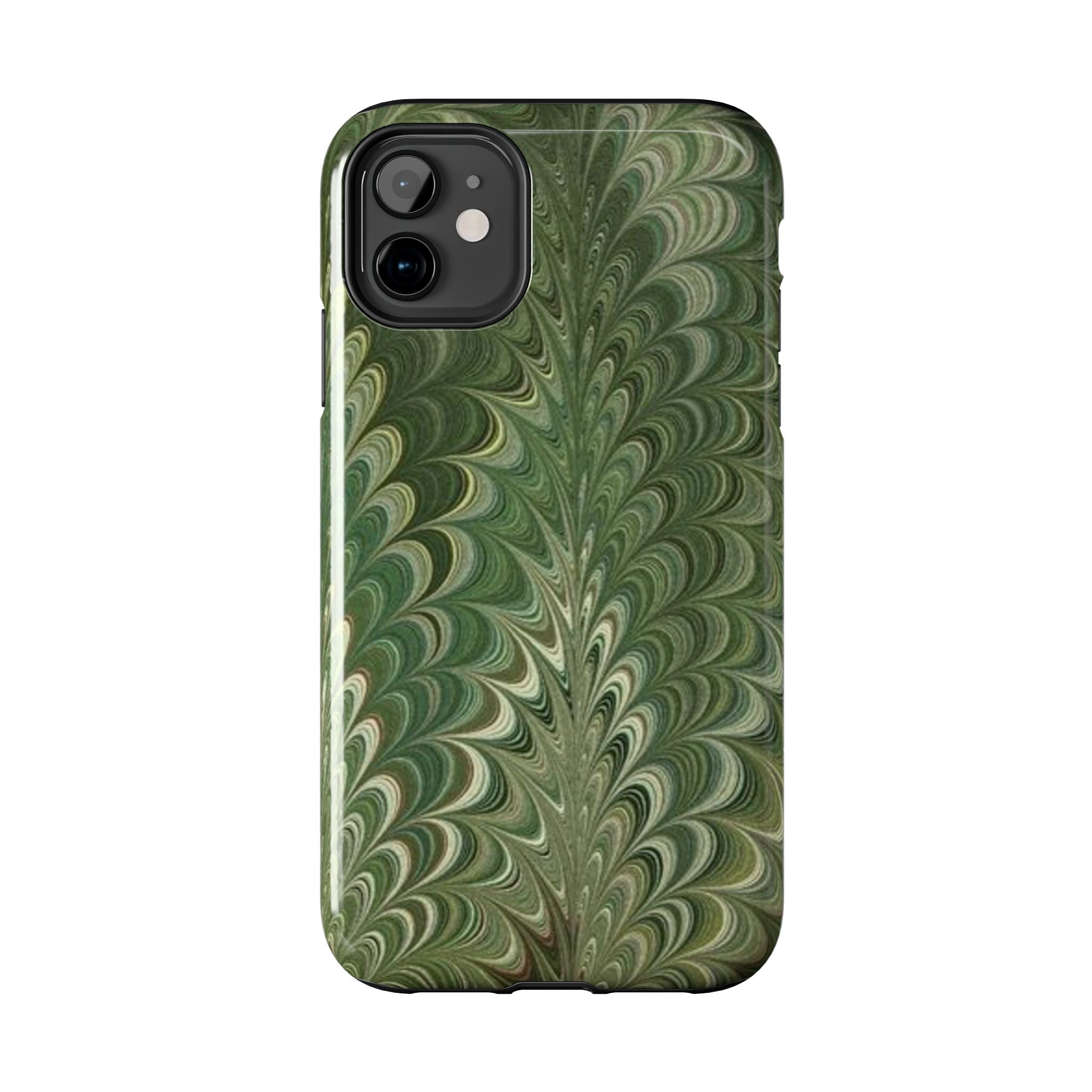 Deep Green Marble Italian Tough Phone Case — Durable Marbled Phone Case