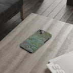 Deep Green Peacock Italian Marbled Design, Italy Feather Phone Case