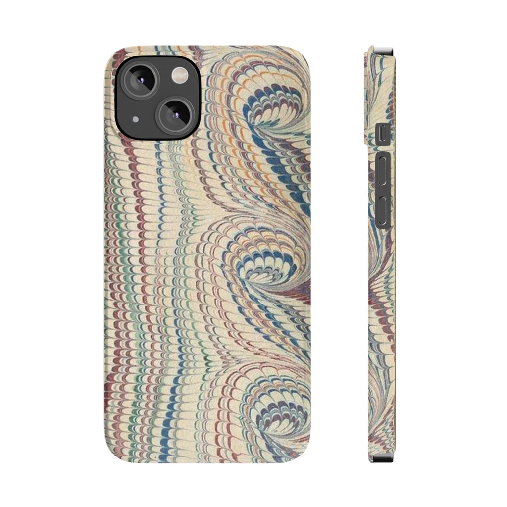 Italian Vintage Marbled Paper Design on iPhone Cases, Artistic Protection for Your Device in Elegant Beige, Blue, Burgundy