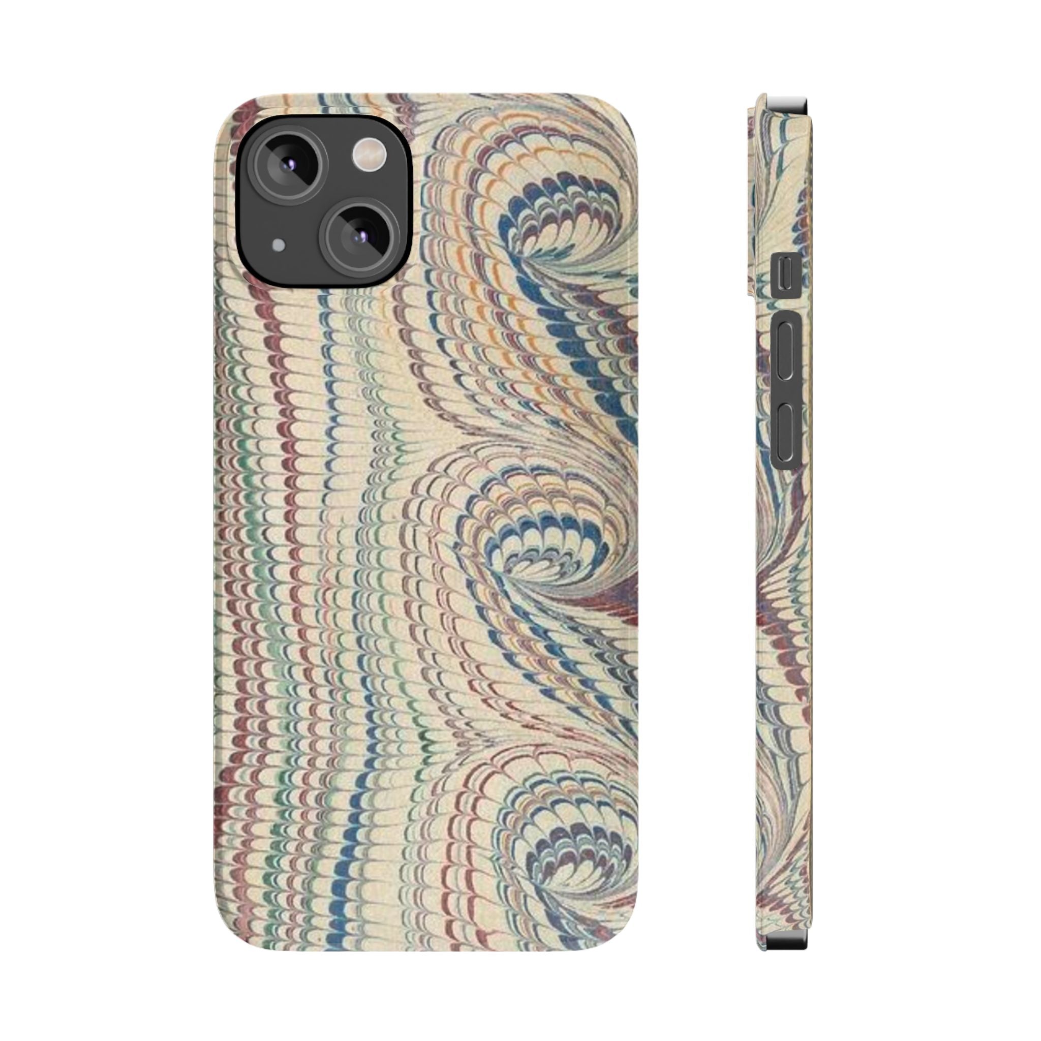 Beige and Neutrals Italian Vintage Marbled Paper Design on iPhone 17 + All Cases