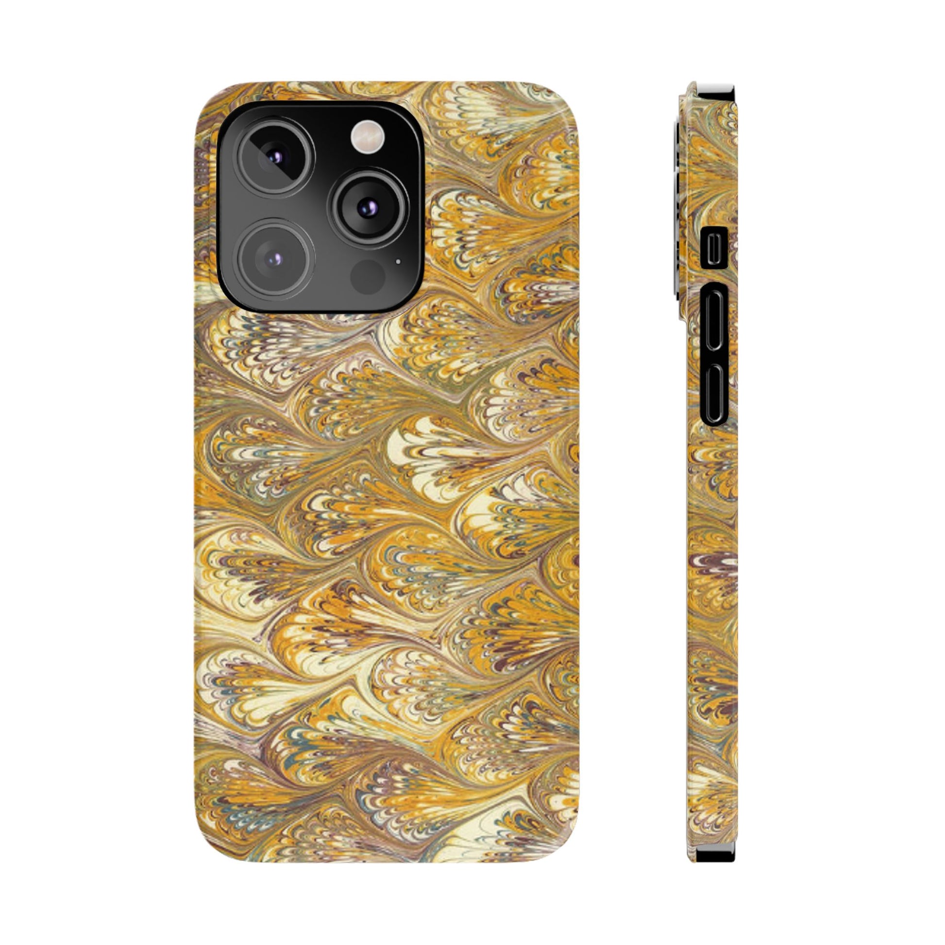 Golden Yellow Italian Marbled Designed, Slim Phone Cases, Case-Mate