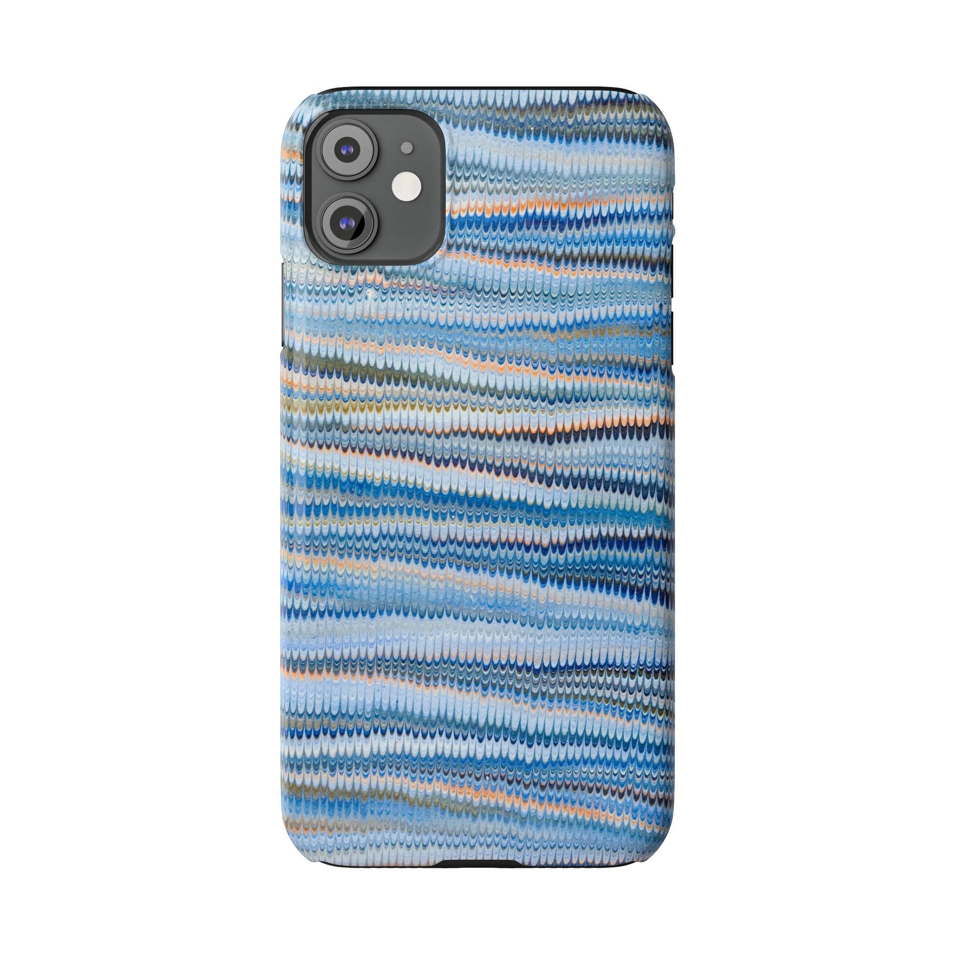 Blue Italian Hand-Painted and Vintage Marbled Inspired Paper Design, Italy Feather Phone Case, iPhone15 Case and all iPhone Case Sizes