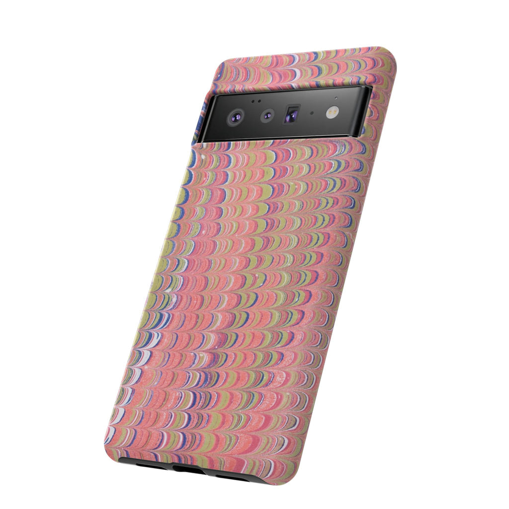 Pink Pastels Feather Marbled Vintage Design iPhone 16 + Samsung + Apple + Google - all models