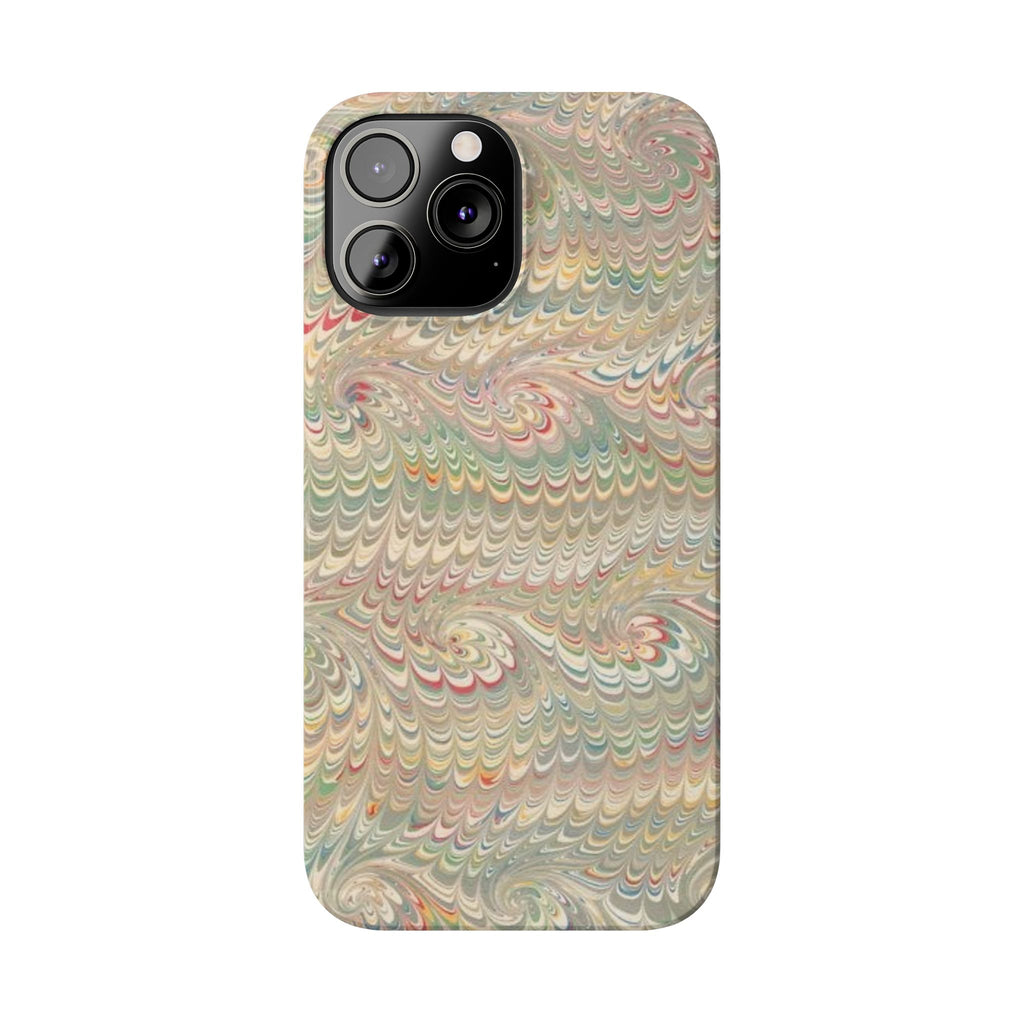 Beige Swirl Marbled Feather Phone Case