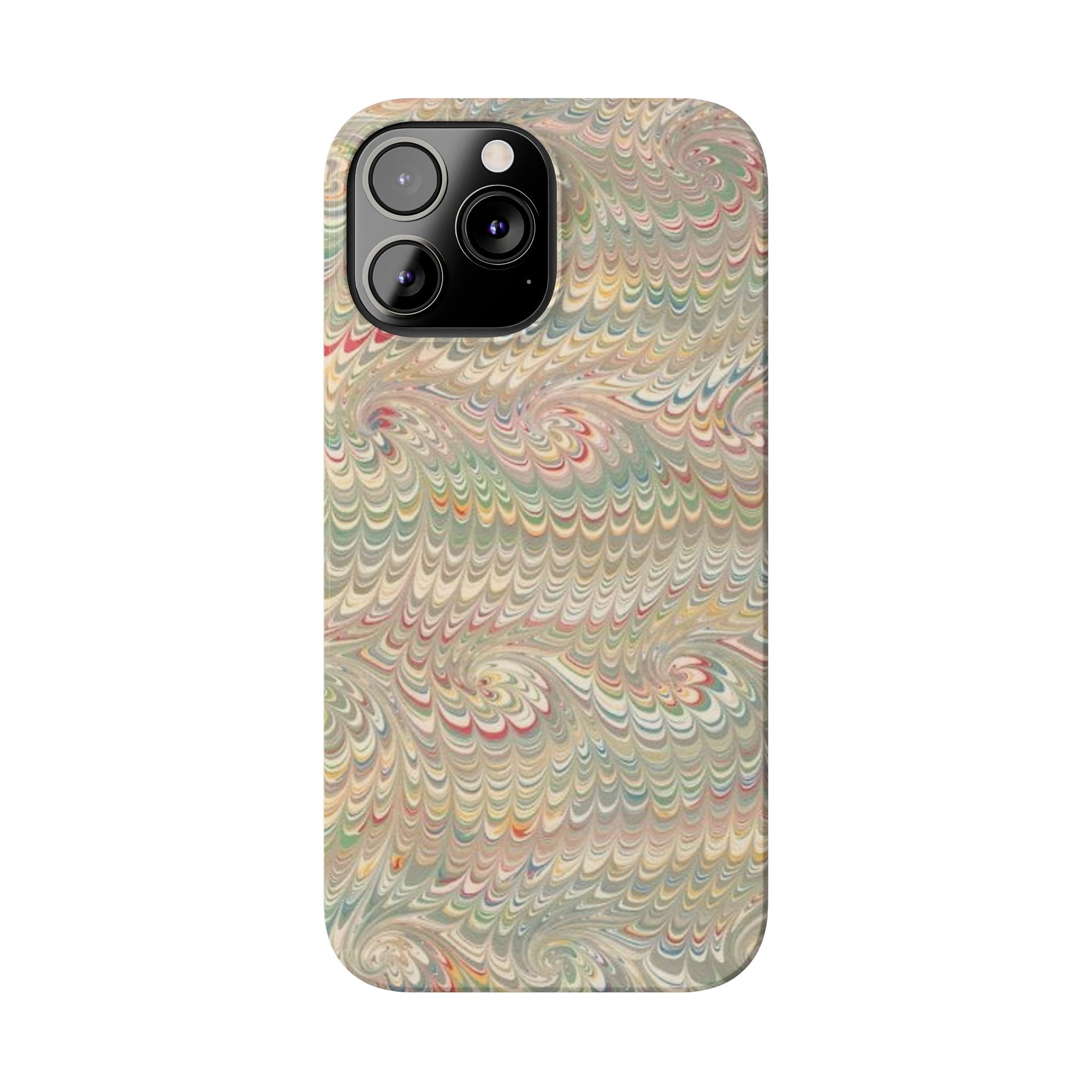 Beige Swirl Marbled Feather Phone Case