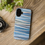 Blue Marbled Phone Cases iPhone 16 + Samsung + Apple + Google - all models, Vintage Marbled Design - Tough Cases