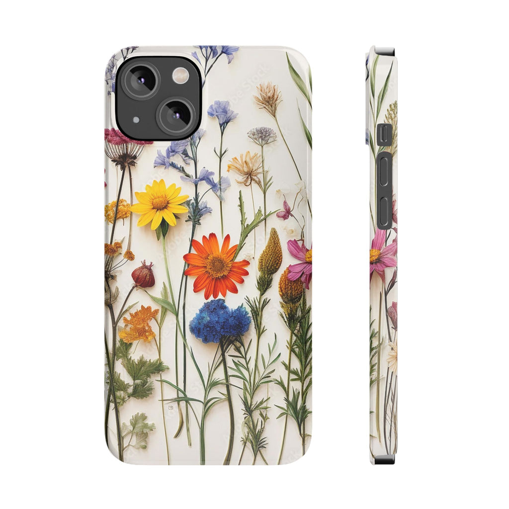 Floral Phone Cases, Slim Protective Cover, Pressed Flowers Design, iPhone 17 Case, Botanical Phone Accessories, Floral Theme Phone Case