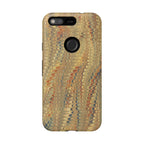Beige and Blue Marbled Durable Phone Case - Dual Layer - Matte or Glossy