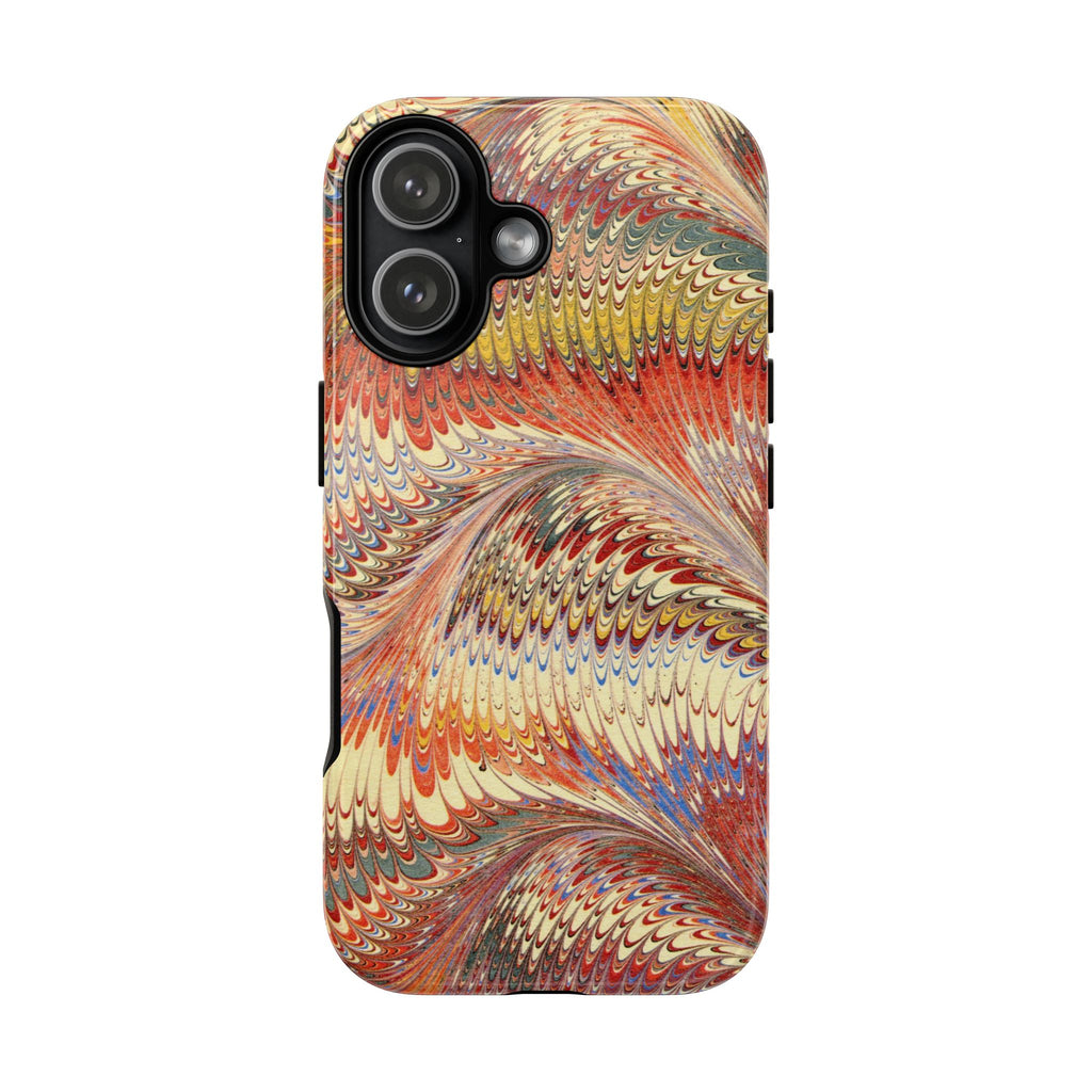Orange, Rust, + Gold Marbled Phone Case - Dual Layer Phone Cover