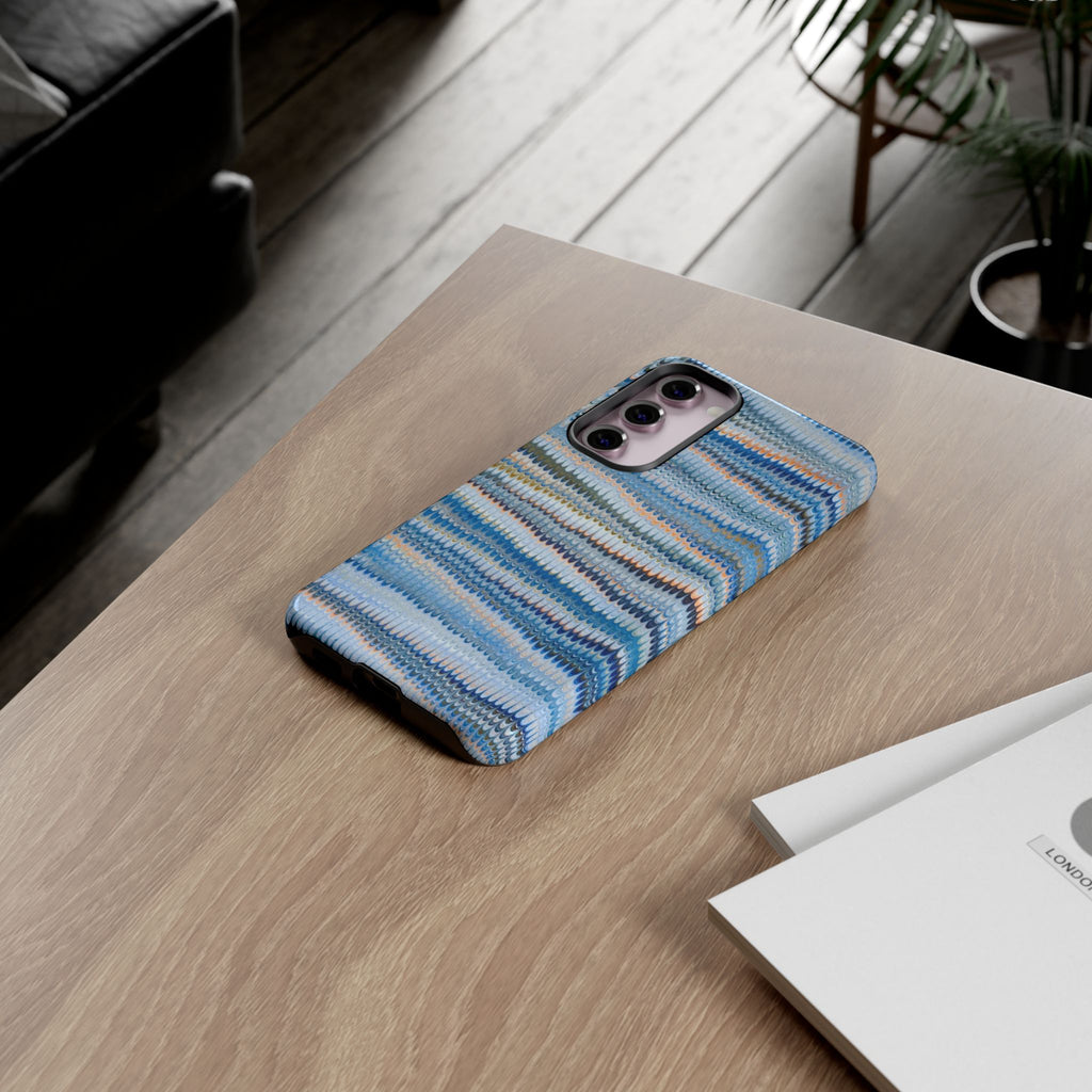 Blue Marbled Phone Cases iPhone 16 + Samsung + Apple + Google - all models, Vintage Marbled Design - Tough Cases