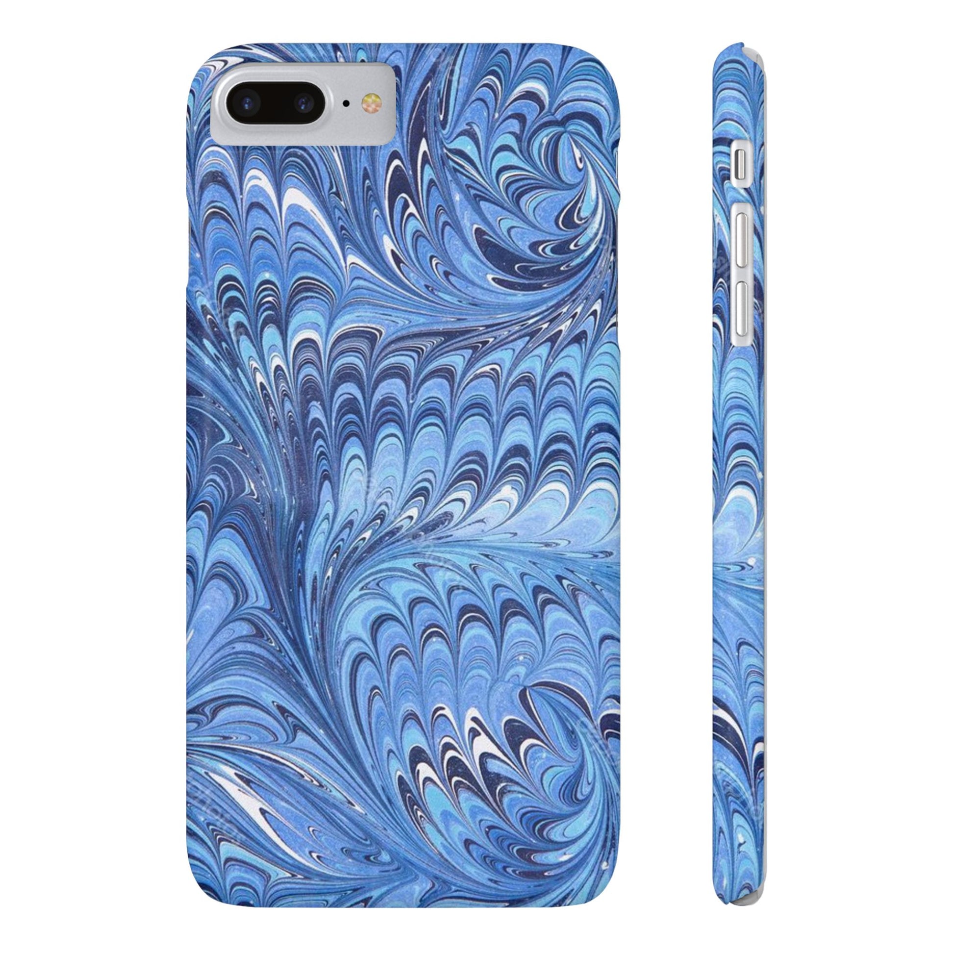Blue Italian Marbled Design, Green and Blue Pallet, Slim Phone Case