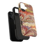 Marbled Swirl Tough Phone Case - Red Rust Orange Fall Colors, Heavy Duty Case. Alternative: Protective Phone Cover, Durable Smartphone Case,