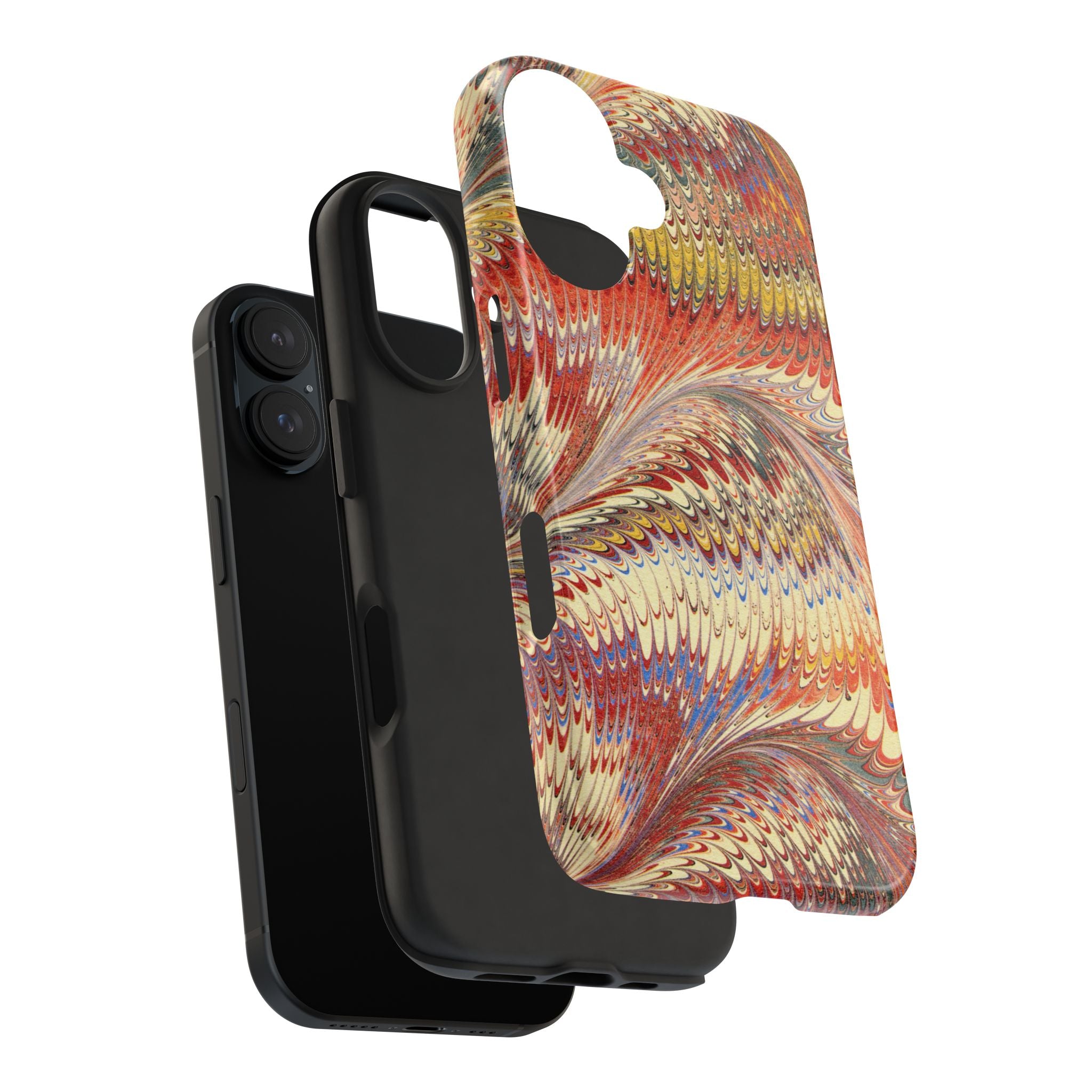 Marbled Swirl Tough Phone Case - Red Rust Orange Fall Colors, Heavy Duty Case. Alternative: Protective Phone Cover, Durable Smartphone Case,
