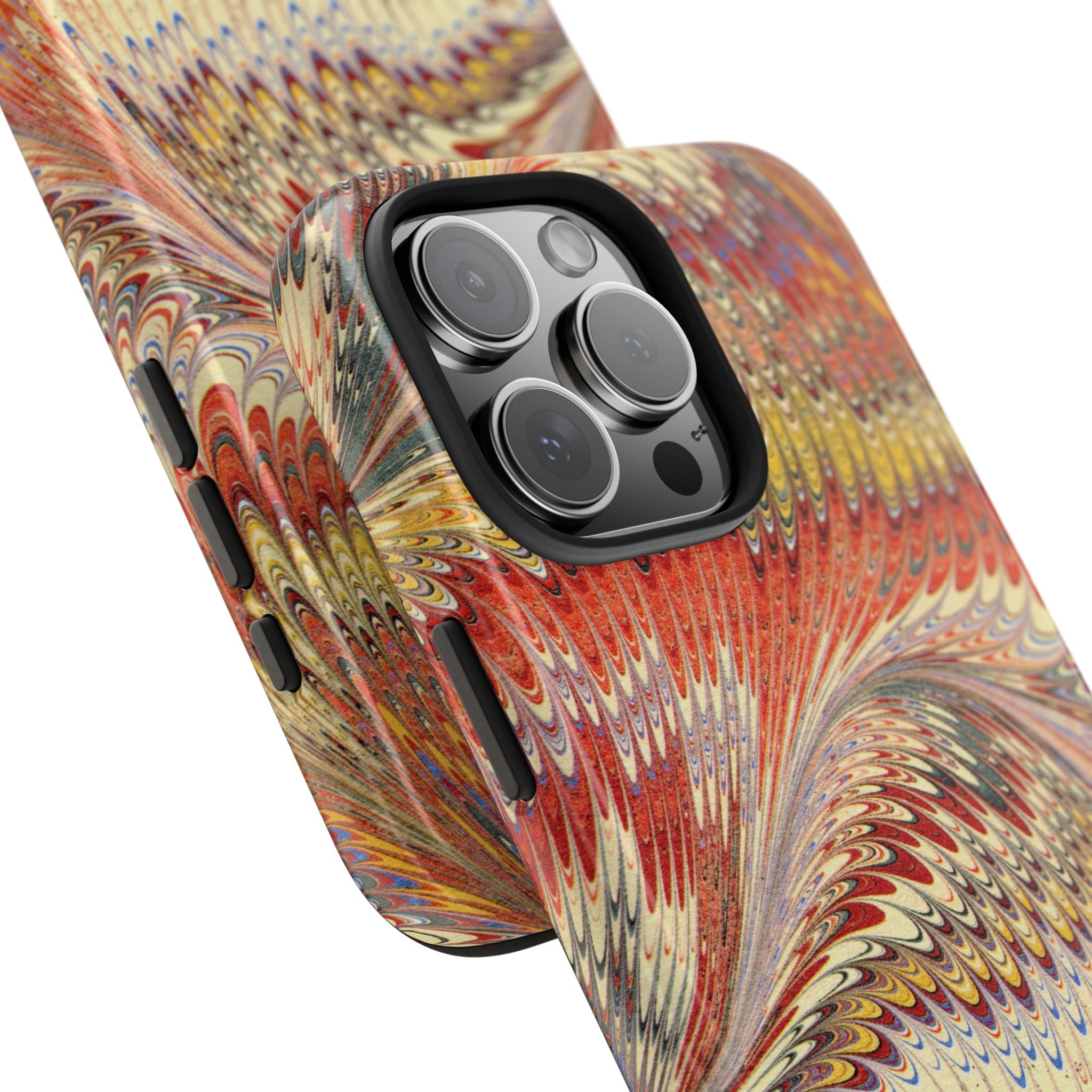 Marbled Swirl Tough Phone Case - Red Rust Orange Fall Colors, Heavy Duty Case. Alternative: Protective Phone Cover, Durable Smartphone Case,