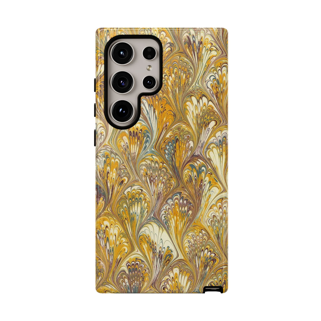 Golden Yellow Marbled Italian Phone Case - Dual Layer - Matte or Glossy