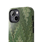 Deep Green Marble Italian Tough Phone Case — Durable Marbled Phone Case