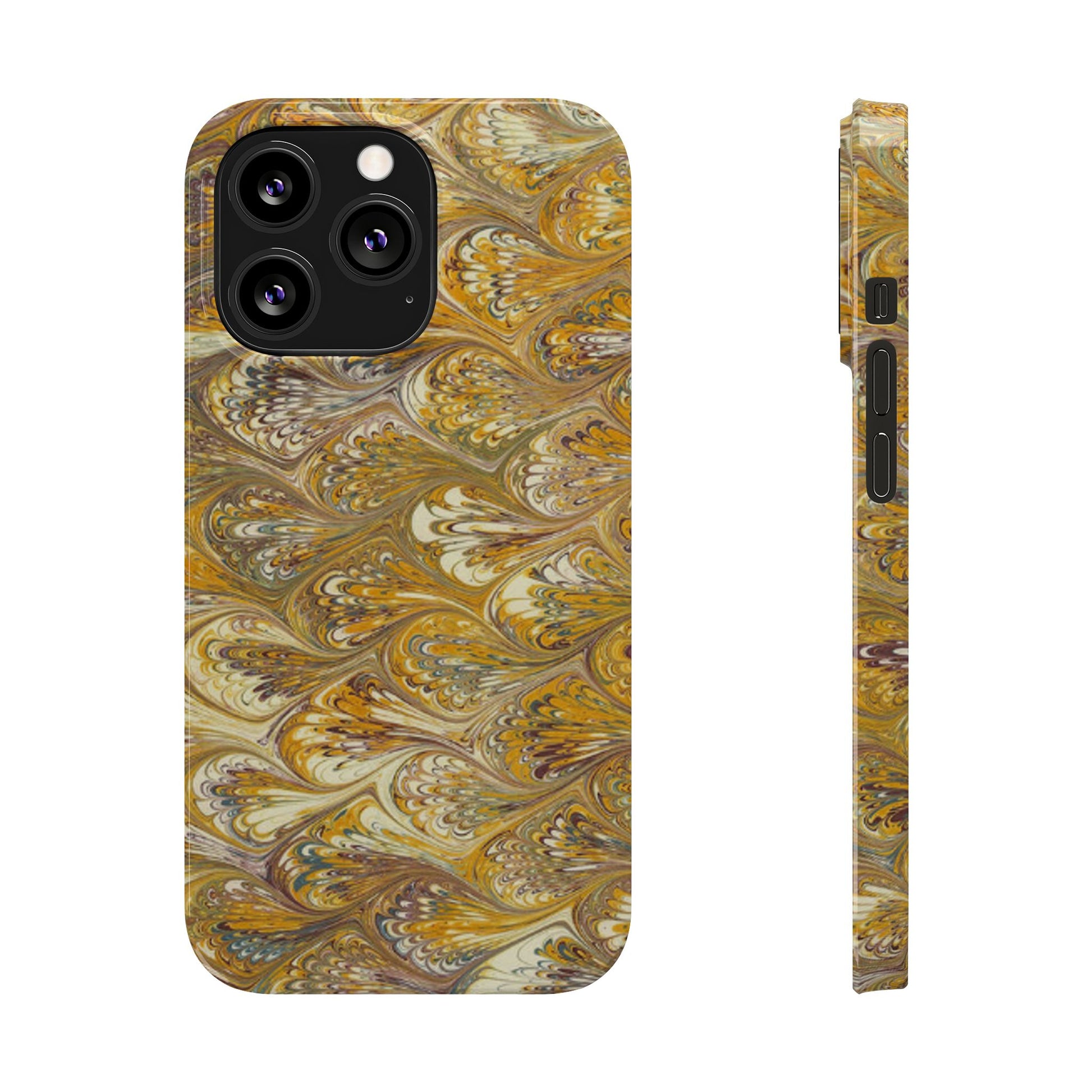 Golden Yellow Italian Marbled Designed, Slim Phone Cases, Case-Mate
