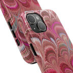 Pretty in Pink - Peacock Marble Italian Tough Phone Case — Durable Marbled Phone Case