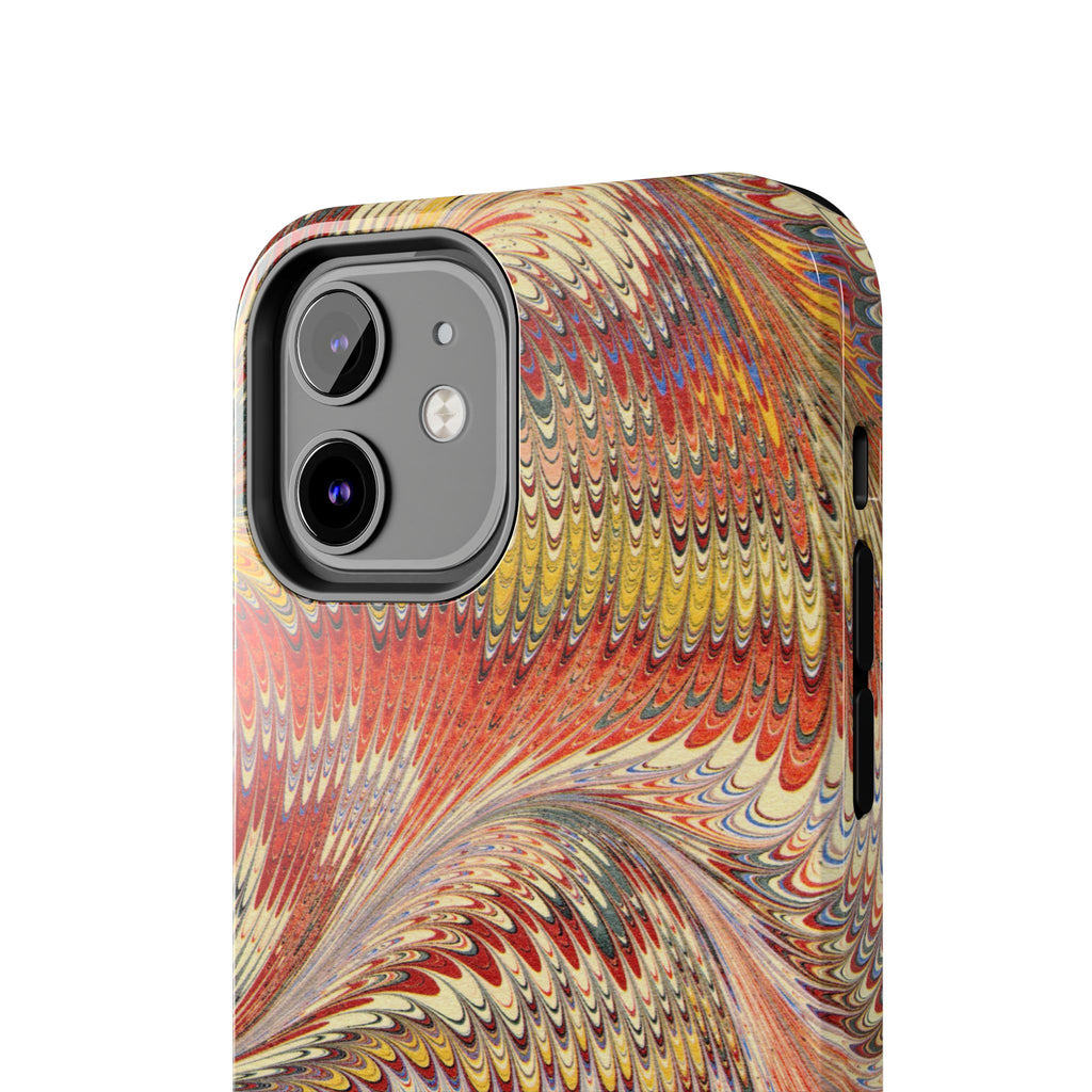 Marbled Swirl Tough Phone Case - Red Rust Orange Fall Colors, Heavy Duty Case. Alternative: Protective Phone Cover, Durable Smartphone Case,