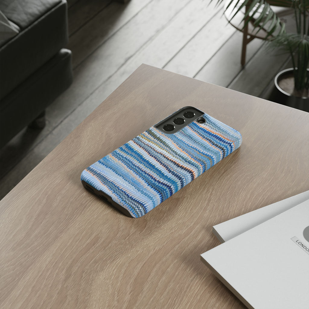 Blue Marbled Phone Cases iPhone 16 + Samsung + Apple + Google - all models, Vintage Marbled Design - Tough Cases