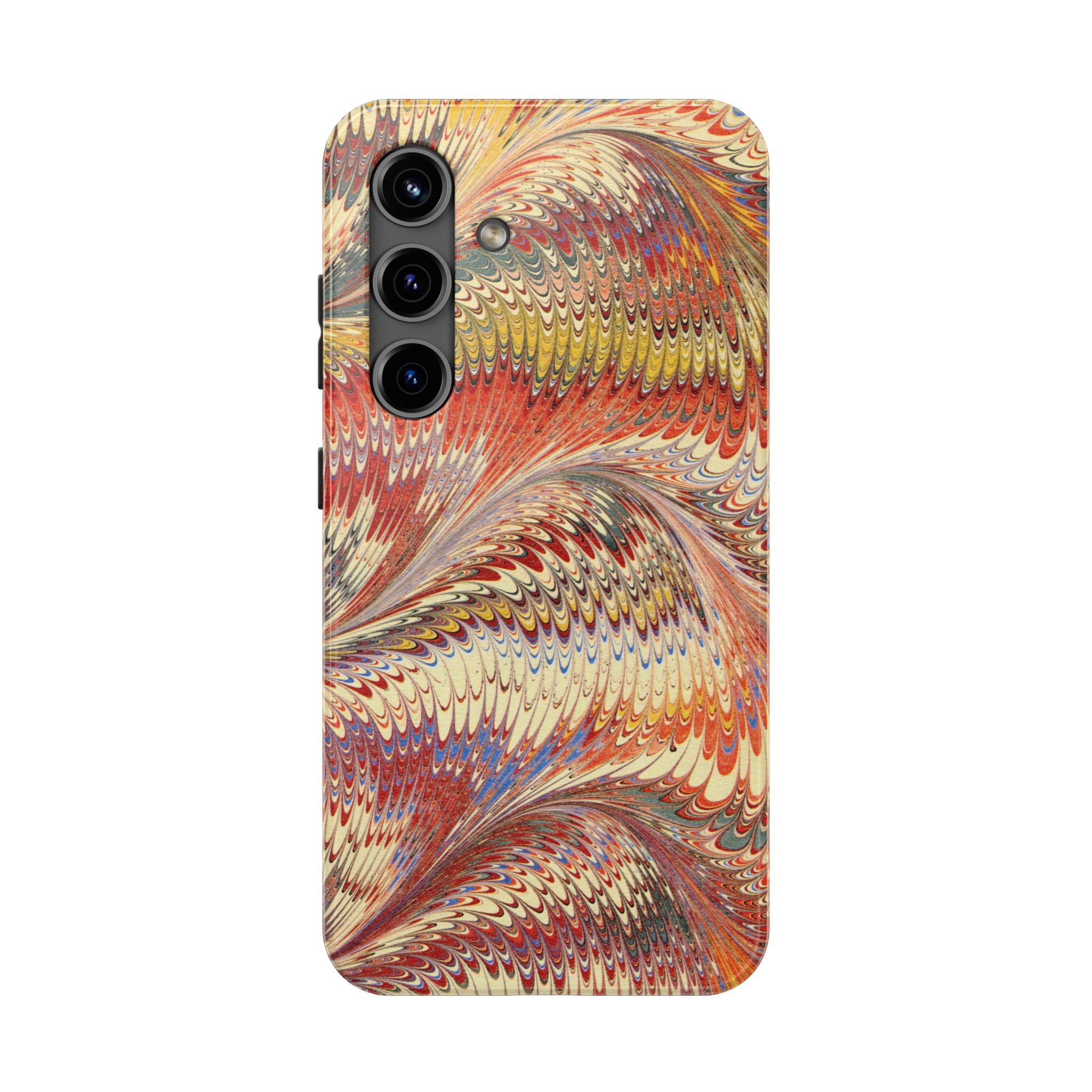 Rust and Gold Marble Italian Tough Phone Case — Durable Marbled Phone Case