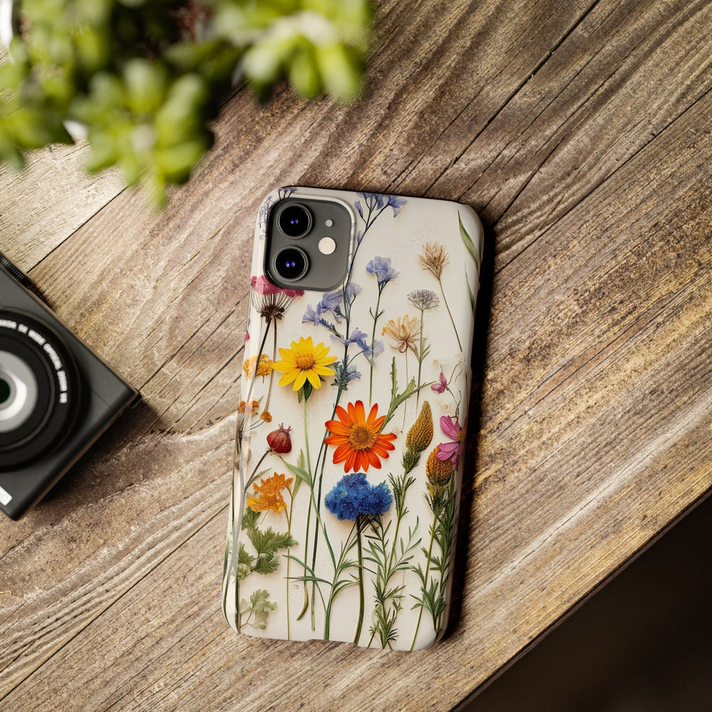 Floral Phone Cases, Slim Protective Cover, Pressed Flowers Design, iPhone 17 Case, Botanical Phone Accessories, Floral Theme Phone Case