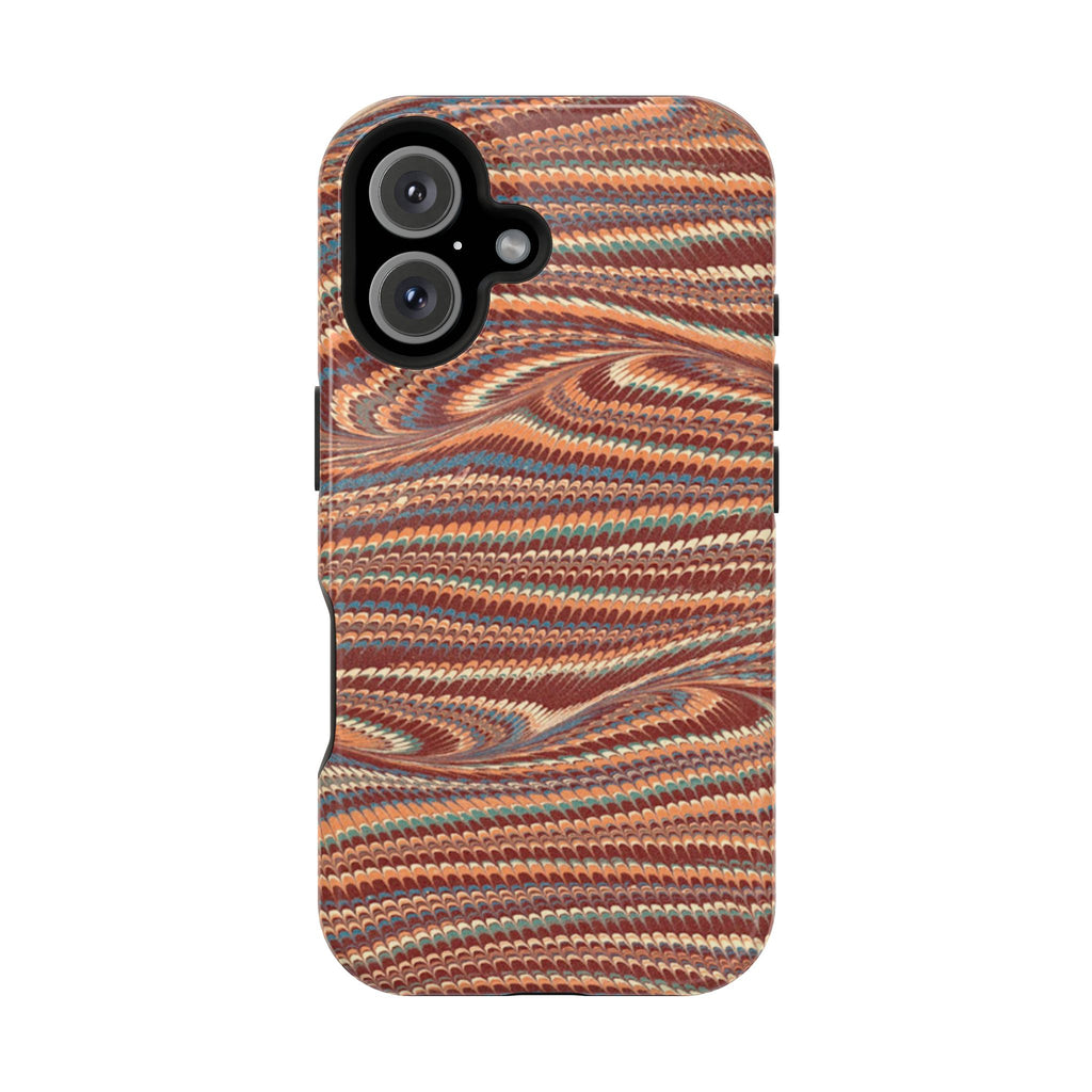 Neutrals Burgundy, Beige, Rust Hues Italian Vintage Marble Design Phone Case for Apple + Samsung