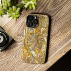 Golden Yellow Marbled Italian Phone Case - Dual Layer - Matte or Glossy