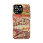 Rust + Gold Italian Marbled Design Magnetic MAG SAFE - Dual Layer Case - Glossy or Matte