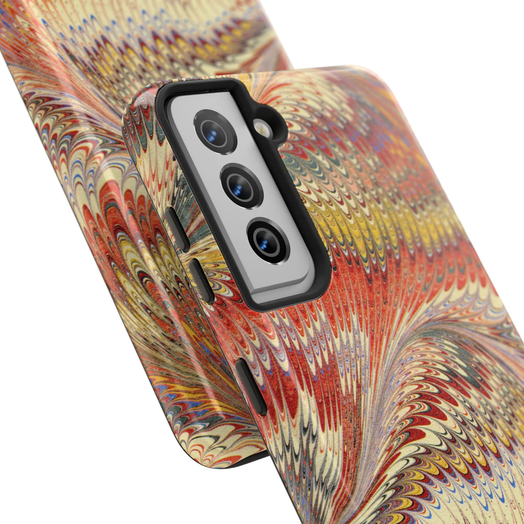 Marbled Swirl Tough Phone Case - Red Rust Orange Fall Colors, Heavy Duty Case. Alternative: Protective Phone Cover, Durable Smartphone Case,