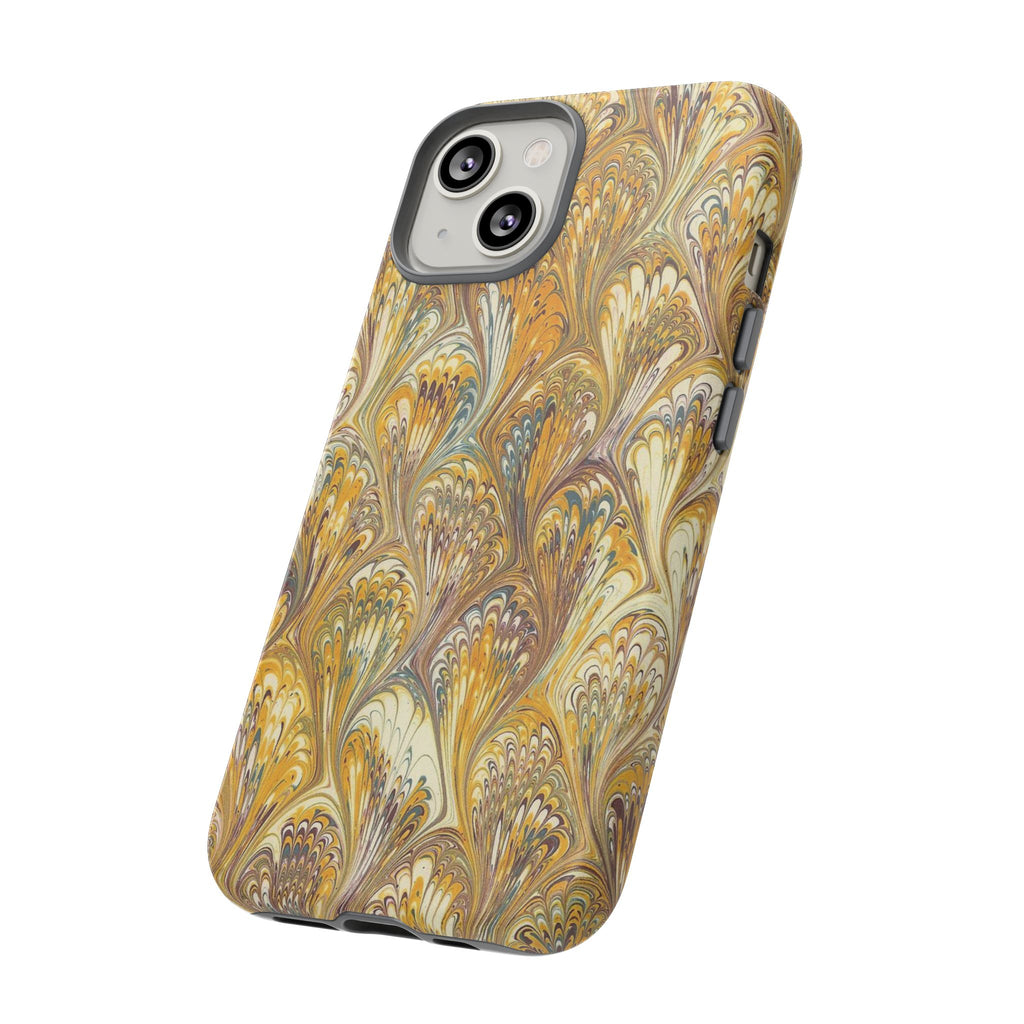 Golden Yellow Marbled Italian Phone Case - Dual Layer - Matte or Glossy