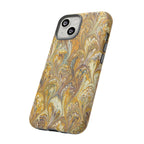 Golden Yellow Marbled Italian Phone Case - Dual Layer - Matte or Glossy