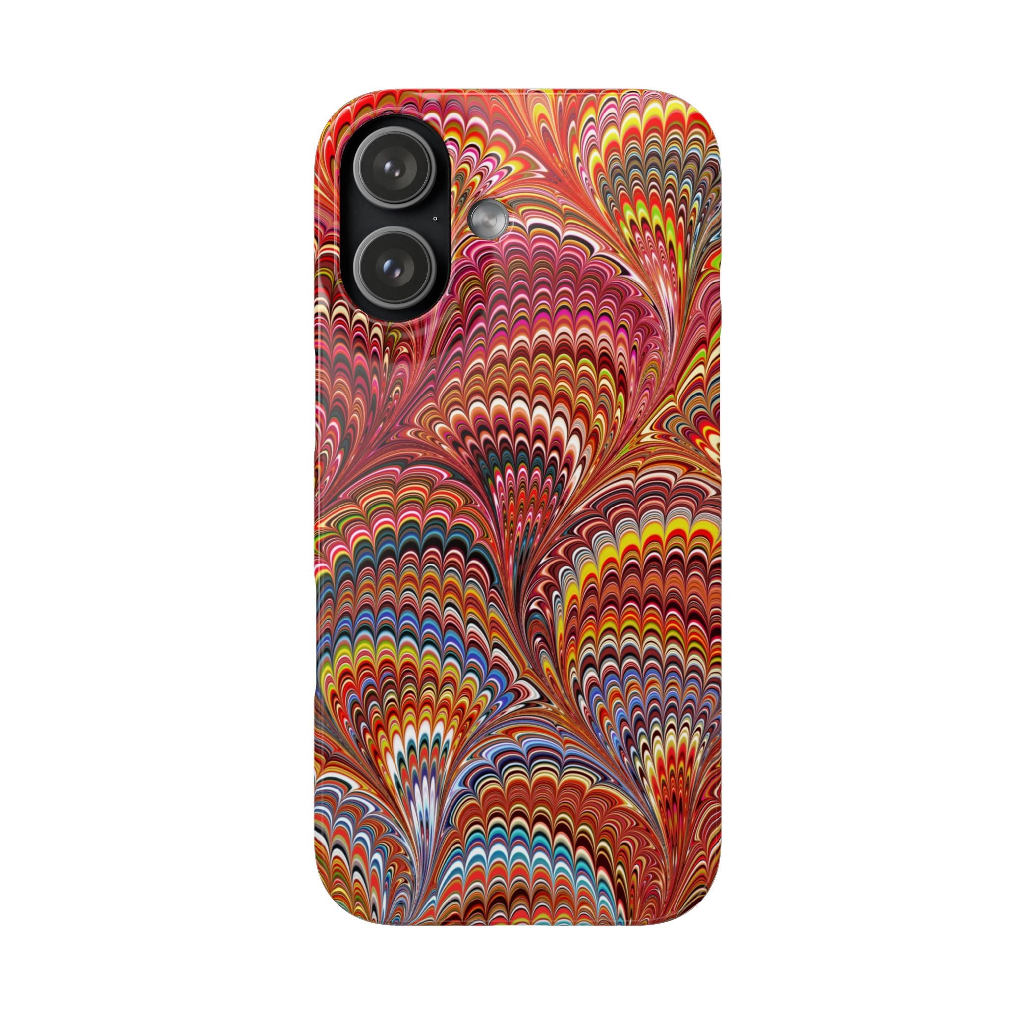 Red Marbled Swirl Phone Case - Single Layer Slim Case