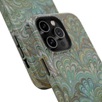 iPhone17 + All Models Phone Cases, Italian Peacock Feather Design, Stylish Impact-Resistant Shell, Protective Cover, Green Peacock Print