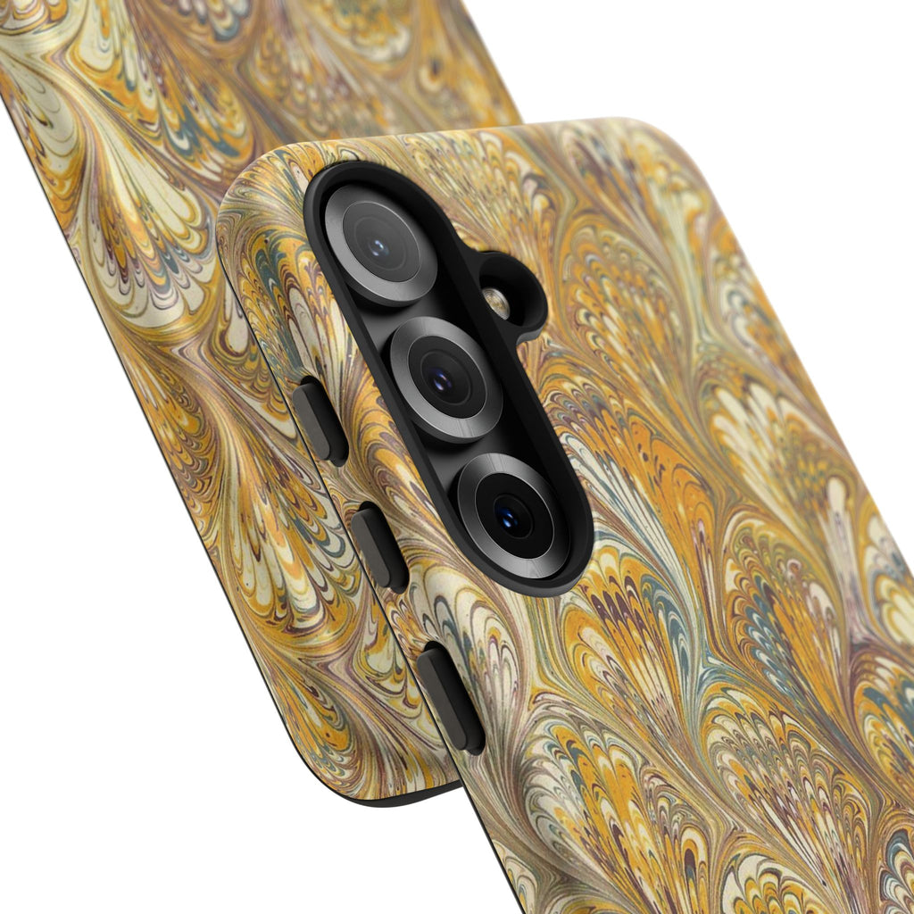 Golden Yellow Marbled Italian Phone Case - Dual Layer - Matte or Glossy