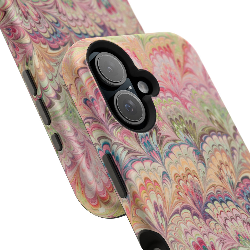 Marbled Pastel Pink and Green Impact-Resistant Phone Case for Apple + Samsung