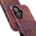 Red, Burgundy, Lavender Italian Peacock Feather Design Phone Case