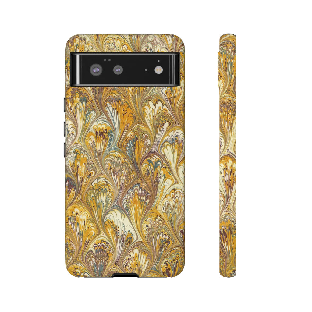 Golden Yellow Marbled Italian Phone Case - Dual Layer - Matte or Glossy